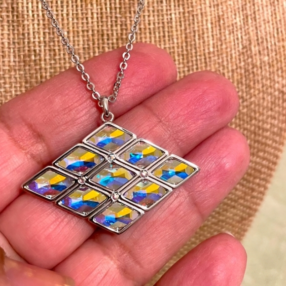 Touchstone Crystal Bejeweled Necklace - Picture 6 of 6